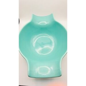 Vintage Rare  MCM Turquoise Aqua Ceramic Winged Bowl MCM Decorative Dish